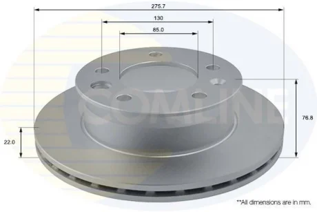 Comline - Диск гальмівний вентильований з покриттям COMLINE ADC1610V