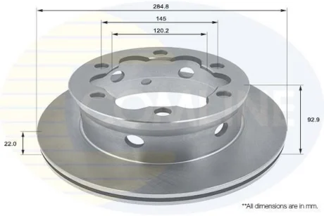 Comline - Диск гальмівний вентильований з покриттям COMLINE ADC1614V