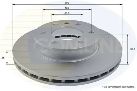 Comline - Диск гальмівний вентильований з покриттям COMLINE ADC1640V