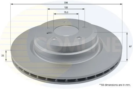 Comline - Диск гальмівний вентильований з покриттям COMLINE ADC1729V