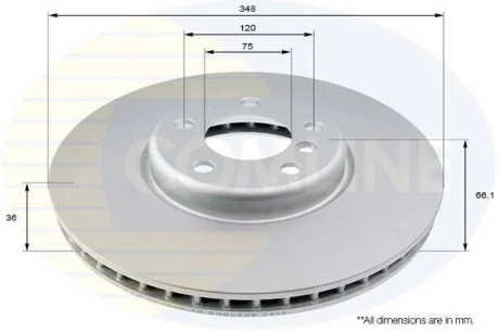 Comline - Диск гальмівний вентильований з покриттям COMLINE ADC1791VR