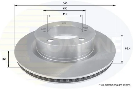 Comline - Диск гальмівний вентильований з покриттям COMLINE ADC2501V