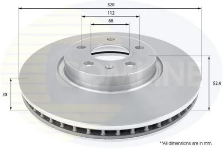 Comline - Диск гальмівний вентильований з покриттям COMLINE ADC2614V