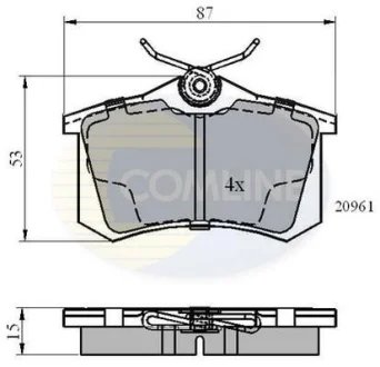 Comline - Гальмівні колодки до дисків COMLINE CBP0108
