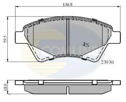Comline - Гальмівні колодки до дисків COMLINE CBP01160