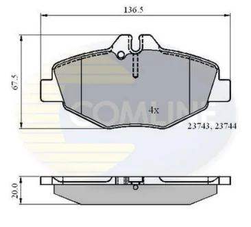 Comline - Гальмівні колодки до дисків COMLINE CBP01209