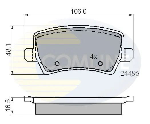 Comline - Гальмівні колодки до дисків COMLINE CBP01613 (фото 1)