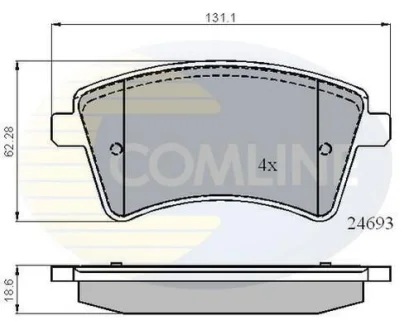 Comline - Гальмівні колодки до дисків COMLINE CBP01707