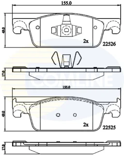 Comline - Гальмівні колодки до дисків COMLINE CBP02316