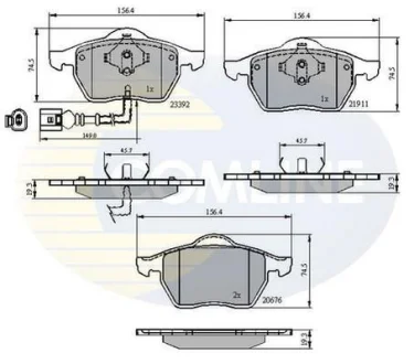 Comline - Гальмівні колодки до дисків COMLINE CBP11111