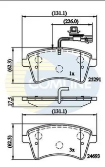 Comline - Гальмівні колодки до дисків COMLINE CBP11707