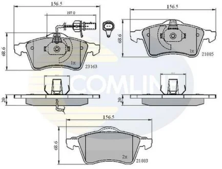 Comline - Гальмівні колодки до дисків COMLINE CBP1852
