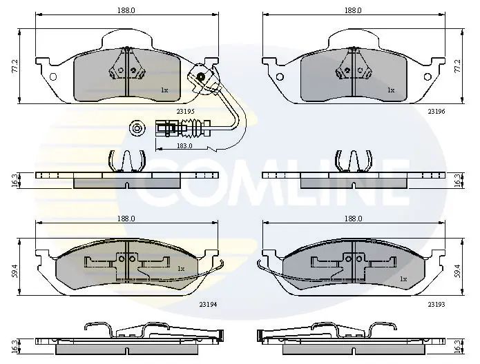 Comline - Гальмівні колодки до дисків COMLINE CBP1911 (фото 1)