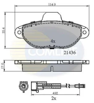 Comline - Гальмівні колодки до дисків COMLINE CBP2509