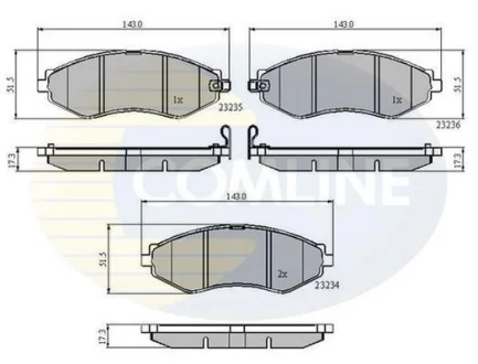 Comline - Гальмівні колодки до дисків COMLINE CBP31188