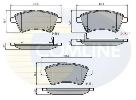 Comline - Гальмівні колодки до дисків COMLINE CBP31513
