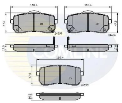 Comline - Гальмівні колодки до дисків COMLINE CBP31675