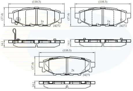 Comline - Гальмівні колодки до дисків COMLINE CBP36052