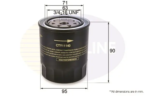 Comline - Фільтр оливи (аналогWL7113/OC133) COMLINE CTY11140 (фото 1)
