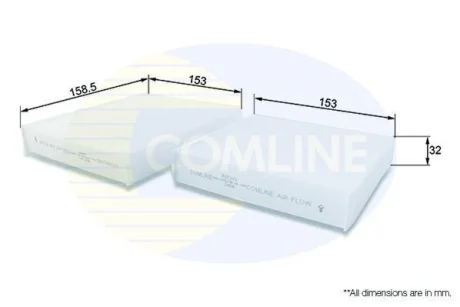 Comline - Фільтр салону (аналогWP9256/LA191/S) COMLINE EKF101