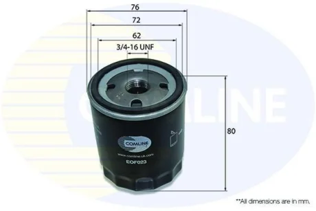 Comline - Фільтр оливи (аналогWL7459) COMLINE EOF023