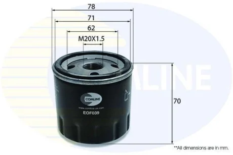 Comline - Фільтр оливи (аналогWL7083/OC272) COMLINE EOF039