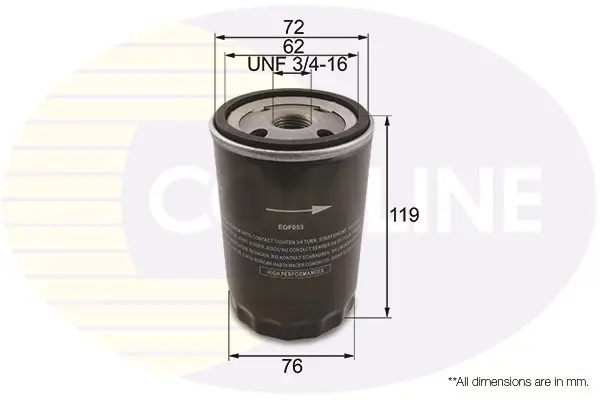 Comline - Фільтр оливи (аналогWL7110/OC49) COMLINE EOF053 (фото 1)