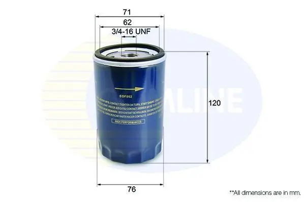 Comline Фільтр оливи COMLINE EOF062 (фото 1)