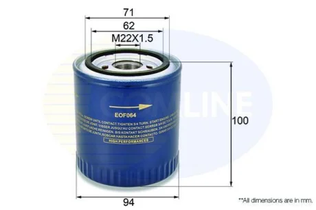 Comline - Фільтр оливи (аналогWL7214/OC288) COMLINE EOF064