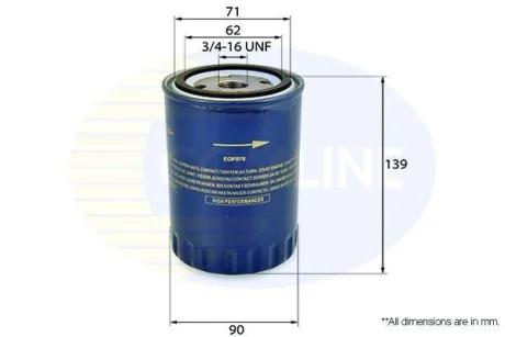 Comline - Фільтр оливи (аналогWL7217/OC262) COMLINE EOF078