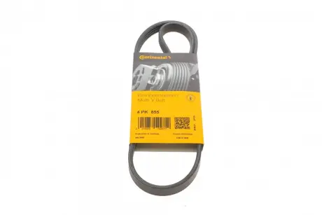 Ремінь генератора Skoda SuperB 01-08/VW Passat B5/Hyundai Accent 95-05/Tucson/Kia Sportage/Ceed 04- CONTINENTAL Contitech 4PK855