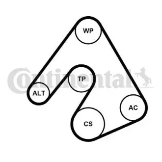 Комплект (ремінь + ролики + помпа) CONTINENTAL Contitech 5PK1207WP1