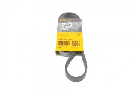 Ремінь генератора Ford Focus/Fiesta/Fusion 1.25-1.6 99-12/Mazda 2 1.25-1.6 03-07 CONTINENTAL Contitech 6PK1042 ELAST