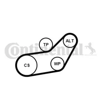 Комплект (ремінь + ролики + помпа) CONTINENTAL Contitech 6PK1045WP1