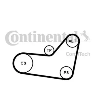 Комплект (ремінь + ролики) CONTINENTAL Contitech 6PK1080K2