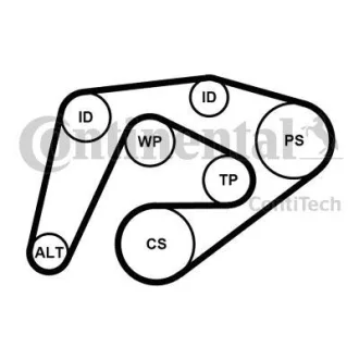 Комплект (ремінь+ролики) CONTINENTAL Contitech 6PK2260K3