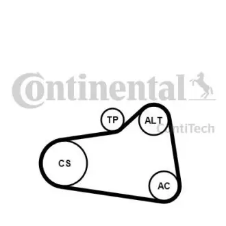 Комплект (ремінь + ролики) CONTINENTAL Contitech 6PK905EXTRAK1