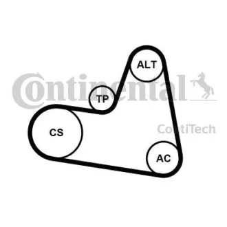 Комплект поліклиновий (ремінь+ролики) CONTINENTAL Contitech 6PK962 K1