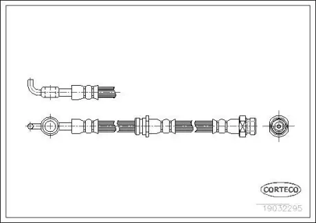 Шланг гальмівний Mazda 626 III 87-92 F R ="" CORTECO 19032295
