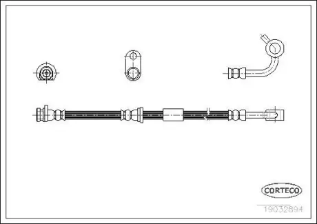 Шланг гальмівний HONDA Civic "1,4-1,6 "95-01 "FL ="" CORTECO 19032894