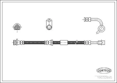 Шланг гальмівний HONDA Civic "1,4-1,6 "95-01 "FR ="" CORTECO 19032895