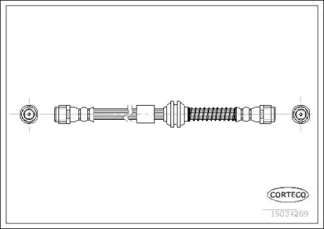 A_Шланг гальмівний Audi Q7 03.06-,VOLKSWAGEN Touareg (7LA,7L6, 7L7) 10.02- F L&R ="" CORTECO 19034269