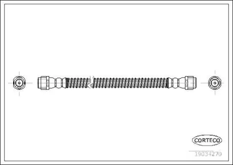 Шланг гальмівний Audi Q7 03.06-,VOLKSWAGEN Touareg (7LA,7L6, 7L7) 10.02- R L&R ="" CORTECO 19034270