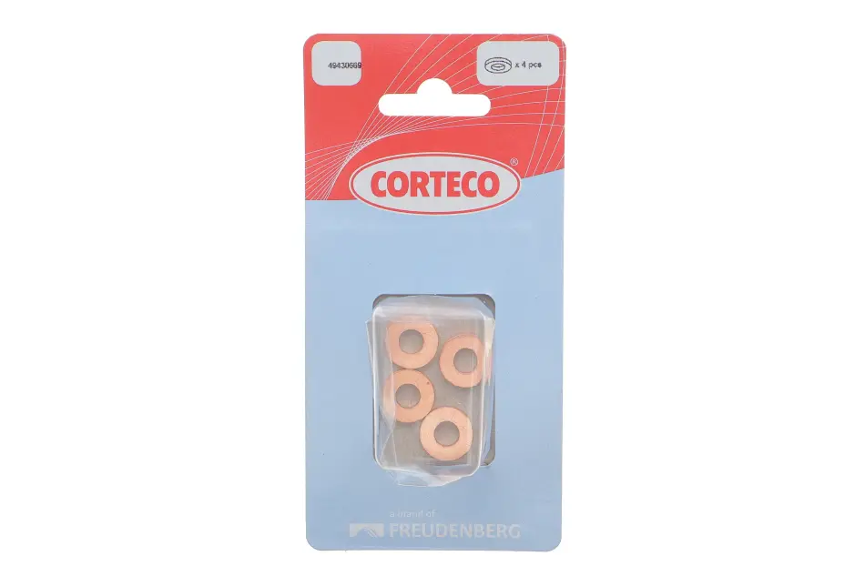Кільце ущільнювальне форсунки мідне PSA 1.6 Hdi (компл. 4шт) Corteco CORTECO 49430669 (фото 1)