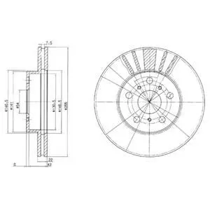 Диск гальмівний TOYOTA Camry/Carina/Celica "F D=255mm "86-97 ="" Delphi BG2596