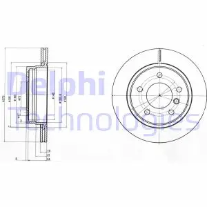 Диск гальмівний BMW 3(E46,E36) "R D=276mm "91-05 ="" Delphi BG3041C