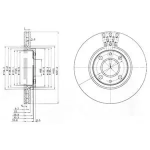Диск гальмівний CITROEN/FIAT/PEUGEOT Nemo/500/Doblo/Panda/Stilo/Bipper "F D=257mm "01>> ="" Delphi BG3574