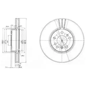 Диск гальмівний BMW X3(E83)/X5(E53) "F D=332mm "00-11 ="" Delphi BG3628