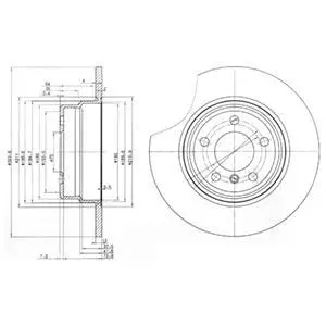Диск гальмівний BMW X5(E53) "R D=324mm "00-07 ="" Delphi BG3629