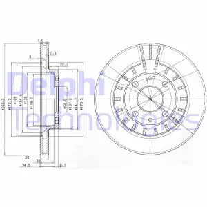 Диск гальмівний Lada 21110-21112 - 14"/15" ="" Delphi BG3806